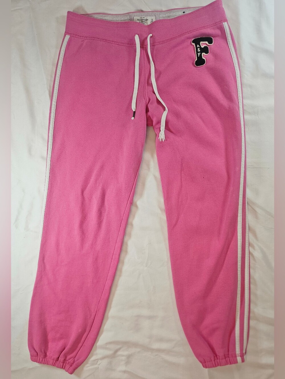 Abercrombie & Fitch Juniors Pink Cuffed Bottom Elastic Waist Sweatpants Size Med